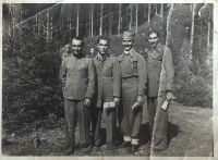 Mihailo Jovanović, first on the right, as a POW in Austria.