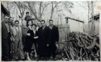 Mihailo Jovanović, (third on the right) and Dragan (child on the fence).
