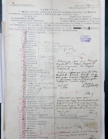 Listing of the depositions of the crimes of the occupier for Resnik 23. 1. 1945. AJ, 110-273-953